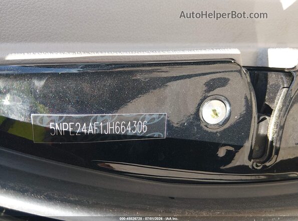 5NPE24AF1JH664306 2018 HYUNDAI SONATA Black Շարժիչի բաժամունքի տեսք