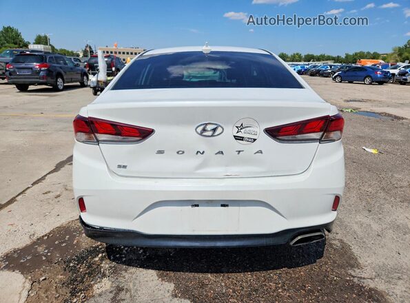 5NPE24AF1JH685155 2018 HYUNDAI SONATA White Вид ззаду