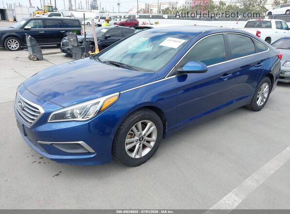 5NPE24AF2GH360314 2016 HYUNDAI SONATA Blue წინა მარცხენა ხედი სამი მეოთხედიდან