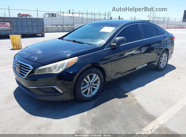 5NPE24AF2HH448975 2017 HYUNDAI SONATA Black წინა მარცხენა ხედი სამი მეოთხედიდან