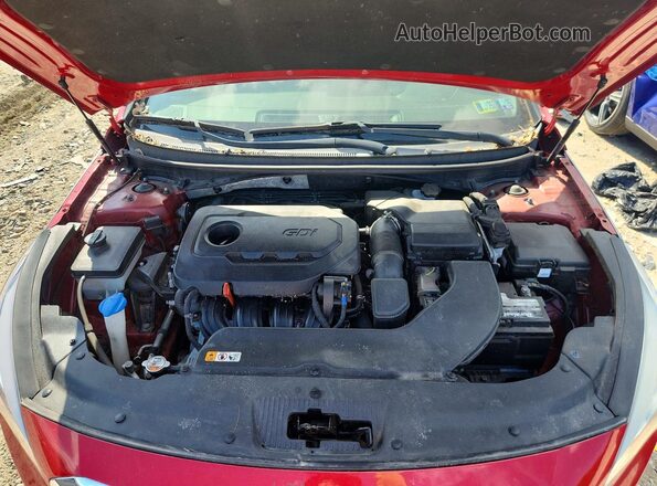 5NPE24AF2HH516322 2017 HYUNDAI SONATA Красный Вид задней части салона