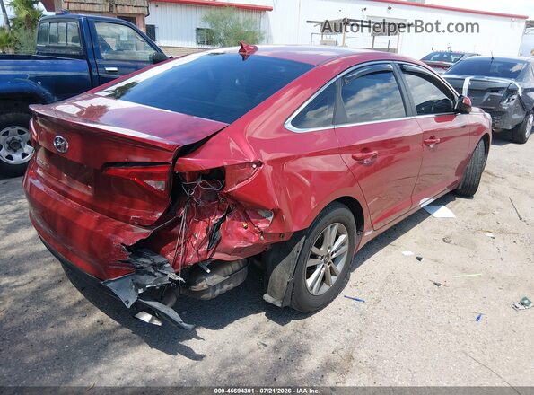 5NPE24AF2HH562832 2017 HYUNDAI SONATA Red Задня права чверть