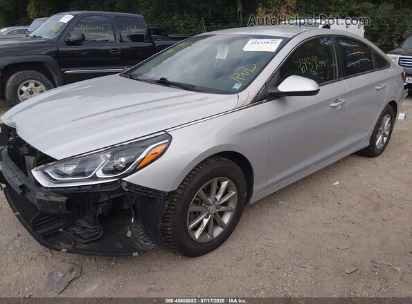 5NPE24AF2KH783063 2019 HYUNDAI SONATA Silver წინა მარცხენა ხედი სამი მეოთხედიდან