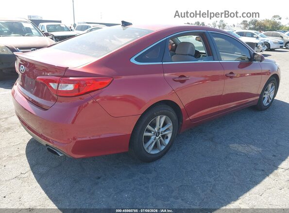 5NPE24AF3GH313891 2016 HYUNDAI SONATA Красный Задняя правая четверть