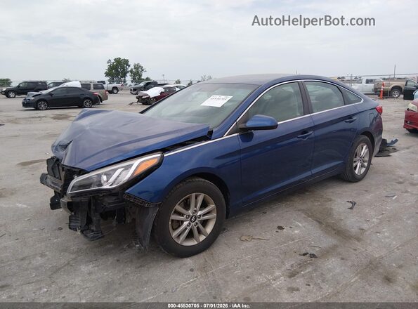 5NPE24AF3GH331775 2016 HYUNDAI SONATA Blue წინა მარცხენა ხედი სამი მეოთხედიდან