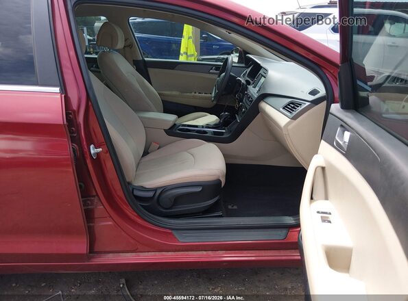5NPE24AF3GH382032 2016 HYUNDAI SONATA Красный Вид салона спереди