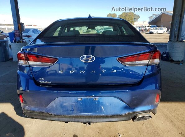 5NPE24AF3KH816376 2019 HYUNDAI SONATA Blue Вид ззаду