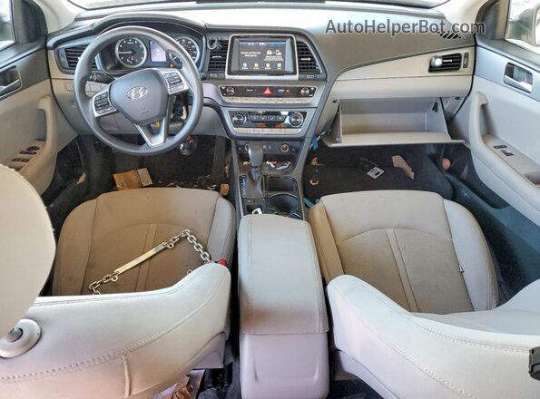 5NPE24AF3KH816376 2019 HYUNDAI SONATA Blue Вид панелі приладів