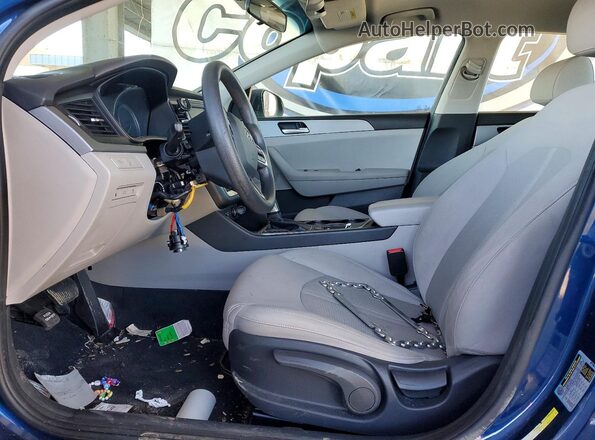 5NPE24AF3KH816376 2019 HYUNDAI SONATA Blue Вид салону спереду