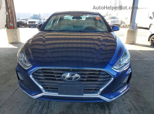 5NPE24AF3KH816376 2019 HYUNDAI SONATA Blue Вид спереду