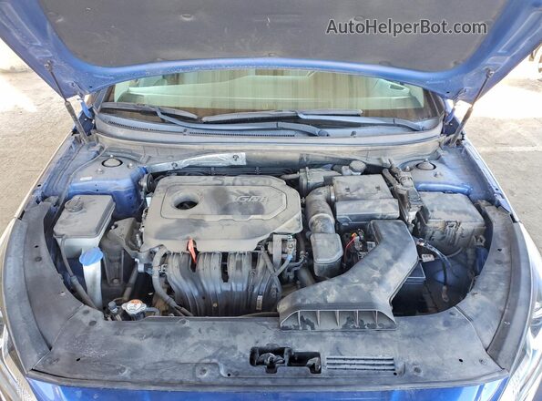 5NPE24AF3KH816376 2019 HYUNDAI SONATA Blue Вид задньої частини салону