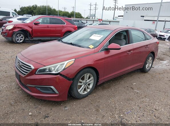 5NPE24AF4GH285342 2016 HYUNDAI SONATA Red Передня ліва чверть