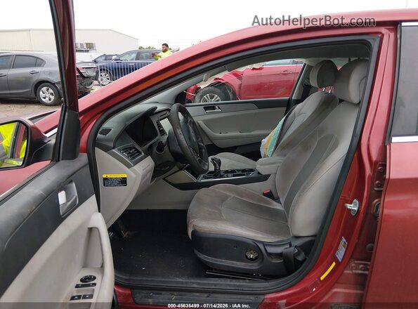 5NPE24AF4GH285342 2016 HYUNDAI SONATA Red Вид салону спереду