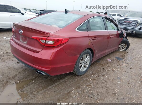 5NPE24AF4GH285342 2016 HYUNDAI SONATA Red Задня права чверть
