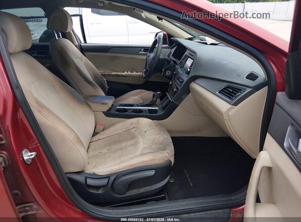 5NPE24AF4GH286409 2016 HYUNDAI SONATA Red Widok wnętrza z przodu