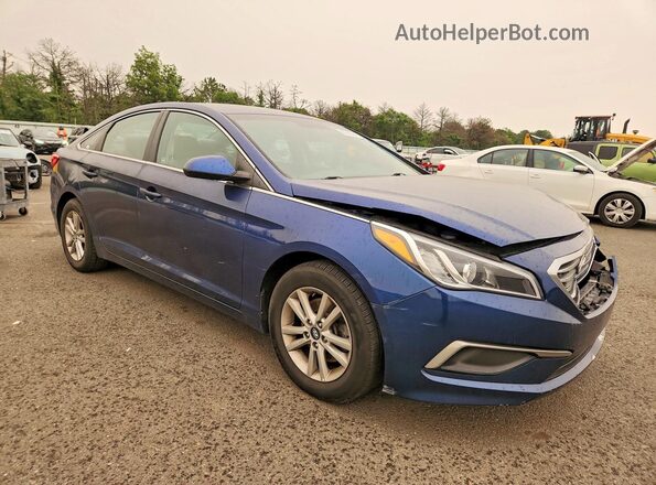 5NPE24AF4GH346723 2016 HYUNDAI SONATA Blue Delantero derecho