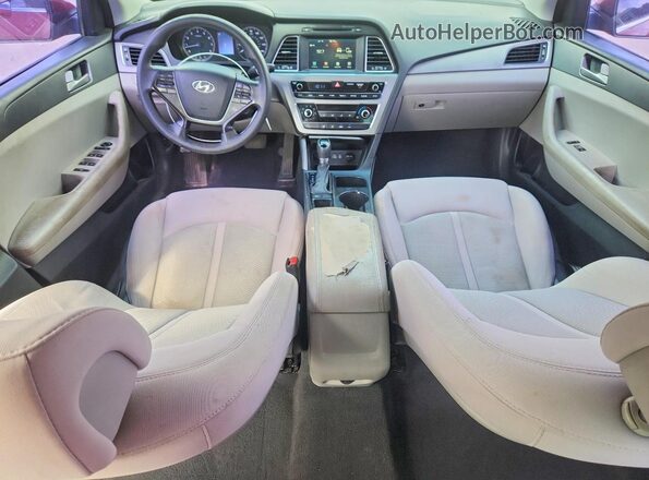 5NPE24AF4GH373291 2016 HYUNDAI SONATA Burgundy Widok deski rozdzielczej