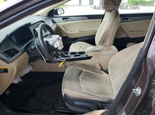 5NPE24AF4HH462506 2017 HYUNDAI SONATA Brown წინა სალონის ხედი