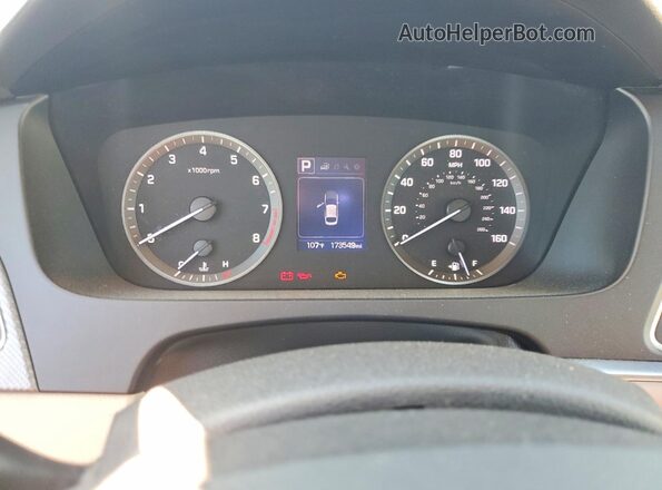 5NPE24AF4HH473358 2017 HYUNDAI SONATA Black Вид щитка приладів