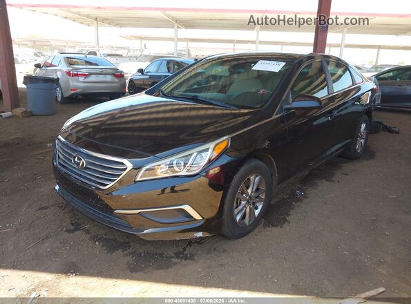 5NPE24AF4HH522851 2017 HYUNDAI SONATA Black Առջևի ձախ երեք քառորդ տեսարան