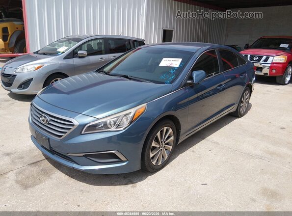 5NPE24AF4HH531131 2017 HYUNDAI SONATA Turquoise Առջևի ձախ երեք քառորդ տեսարան