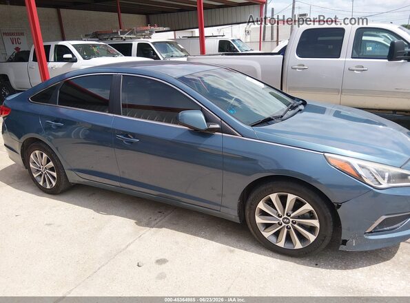 5NPE24AF4HH531131 2017 HYUNDAI SONATA Turquoise Սալոնի հետևի տեսք