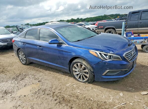 5NPE24AF4HH556031 2017 HYUNDAI SONATA Синий Передняя правая четверть