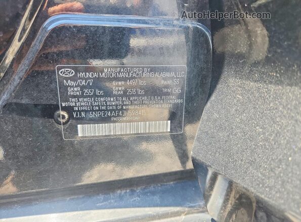 5NPE24AF4JH598415 2018 HYUNDAI SONATA Black Engine compartment view