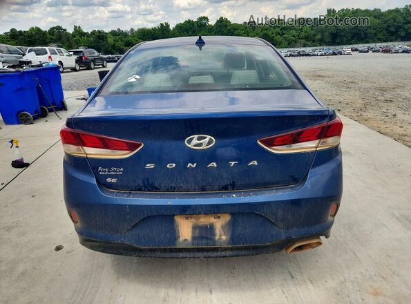5NPE24AF4JH655874 2018 HYUNDAI SONATA Blue უკანა ხედი
