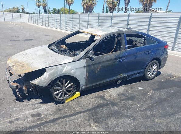 5NPE24AF4KH820937 2019 HYUNDAI SONATA Синий Передняя левая четверть