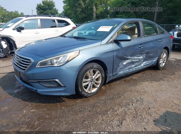 5NPE24AF5GH260904 2016 HYUNDAI SONATA Light Blue Առջևի ձախ երեք քառորդ տեսարան