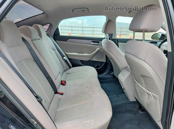 5NPE24AF5JH682419 2018 HYUNDAI SONATA Black უკანა სავარძლების ხედი