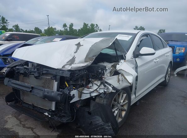 5NPE24AF5KH772462 2019 HYUNDAI SONATA White Առջևի ձախ երեք քառորդ տեսարան