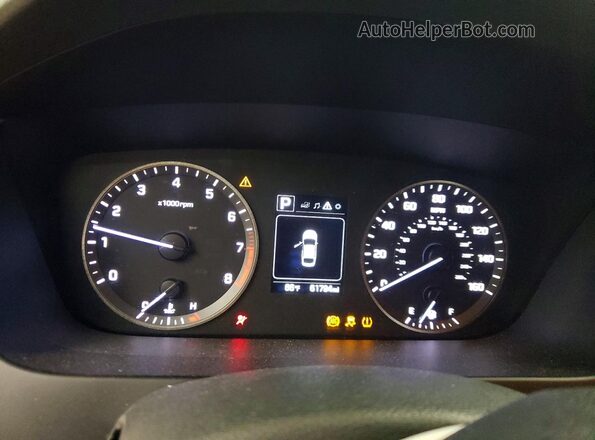 5NPE24AF6HH502357 2017 HYUNDAI SONATA Red Instrument cluster view