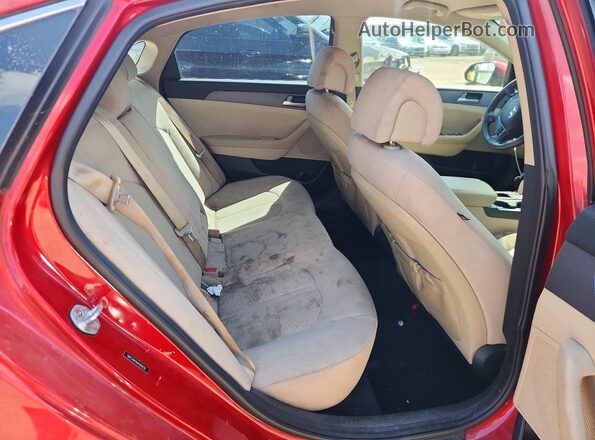 5NPE24AF6HH569539 2017 HYUNDAI SONATA Red Rear seats view