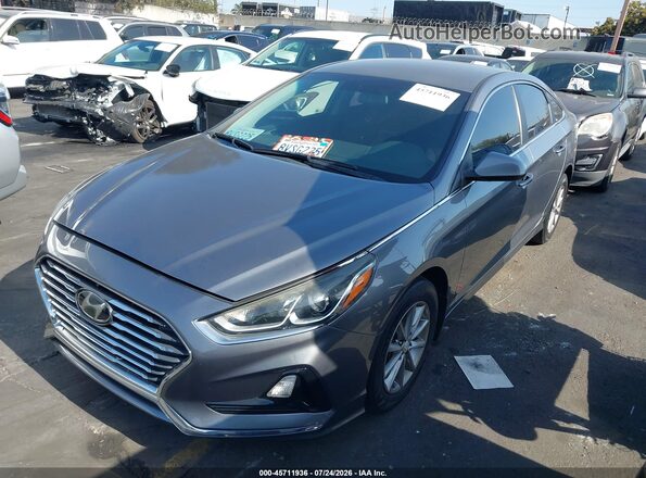 5NPE24AF6JH694529 2018 HYUNDAI SONATA Gray Առջևի ձախ երեք քառորդ տեսարան