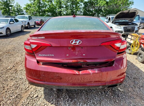 5NPE24AF7GH293600 2016 HYUNDAI SONATA Red Հետևի տեսք