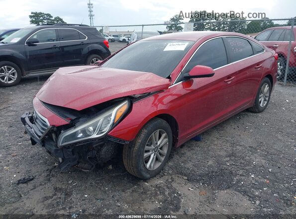 5NPE24AF7GH357280 2016 HYUNDAI SONATA Red Vista tres cuartos delantera izquierda