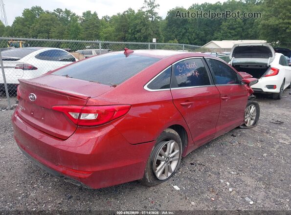 5NPE24AF7GH357280 2016 HYUNDAI SONATA Red Trasero derecho
