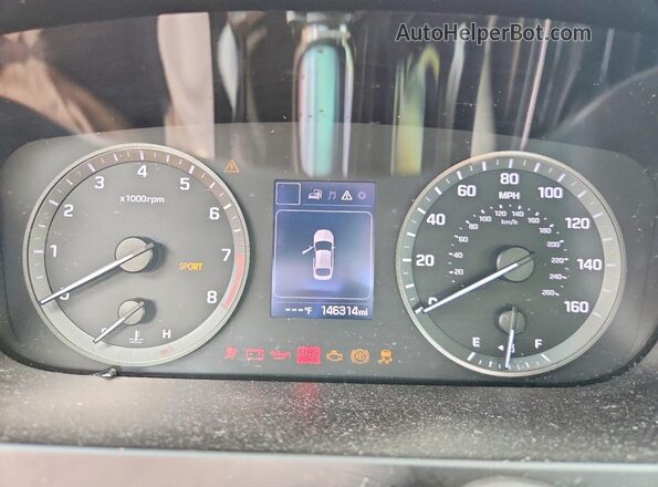 5NPE24AF7GH407952 2016 HYUNDAI SONATA Black Widok zestawu wskaźników
