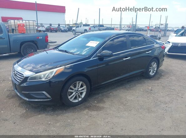 5NPE24AF8GH316608 2016 HYUNDAI SONATA Black წინა მარცხენა ხედი სამი მეოთხედიდან