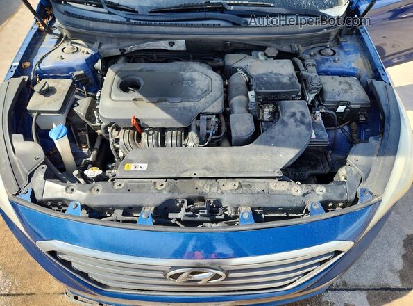 5NPE24AF8GH380163 2016 HYUNDAI SONATA Blue Սալոնի հետևի տեսք