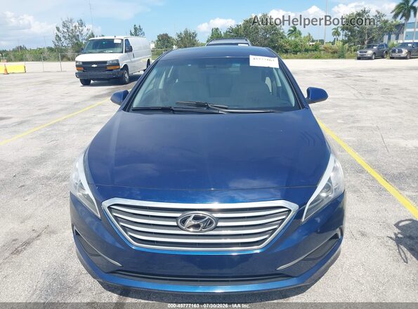 5NPE24AF8GH404705 2016 HYUNDAI SONATA Blue Вид спереду