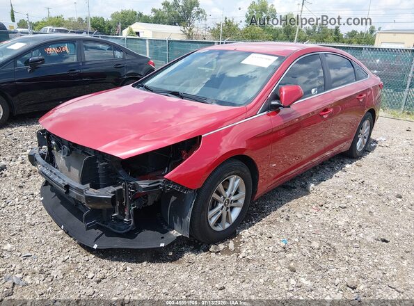 5NPE24AF8HH592210 2017 HYUNDAI SONATA Red Առջևի ձախ երեք քառորդ տեսարան