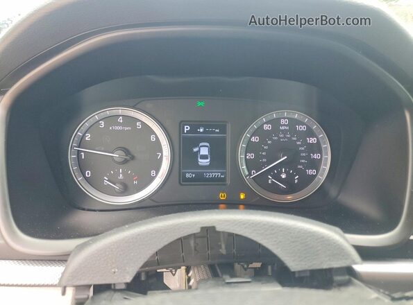 5NPE24AF8KH767935 2019 HYUNDAI SONATA Синий Вид щитка приборов