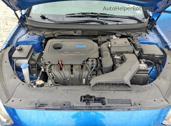 5NPE24AF8KH767935 2019 HYUNDAI SONATA Синий Вид задней части салона