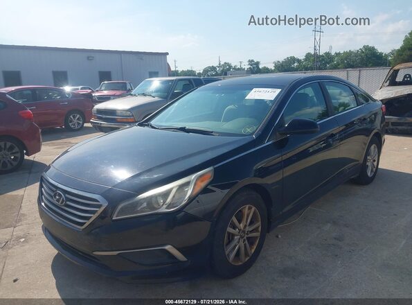 5NPE24AF9GH324037 2016 HYUNDAI SONATA Black Передня ліва чверть