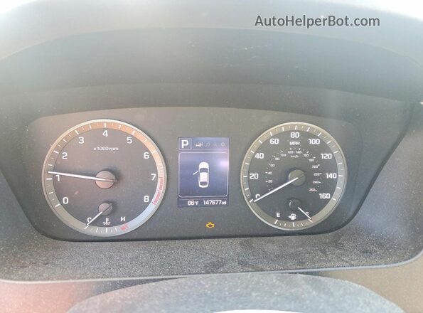 5NPE24AF9GH392810 2016 HYUNDAI SONATA Blue Вид щитка приладів
