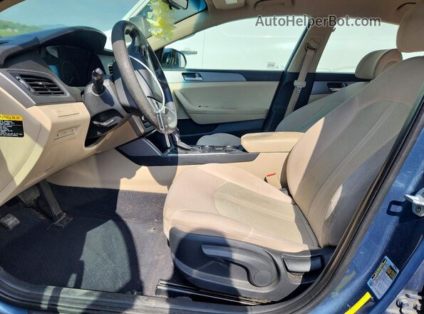 5NPE24AF9GH413865 2016 HYUNDAI SONATA Синий Вид салона спереди