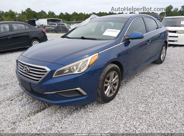5NPE24AF9HH485750 2017 HYUNDAI SONATA Blue Առջևի ձախ երեք քառորդ տեսարան